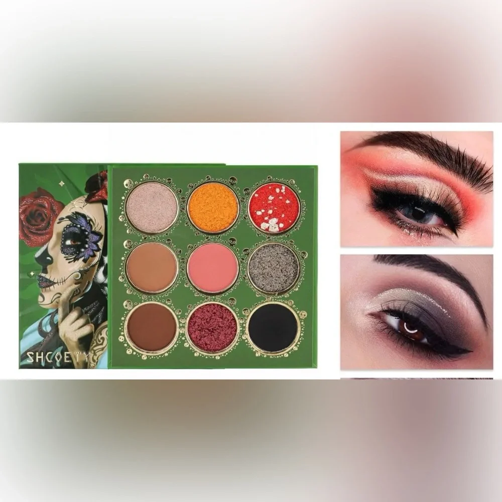Green Skull 9-Colors Eyeshadow Palette